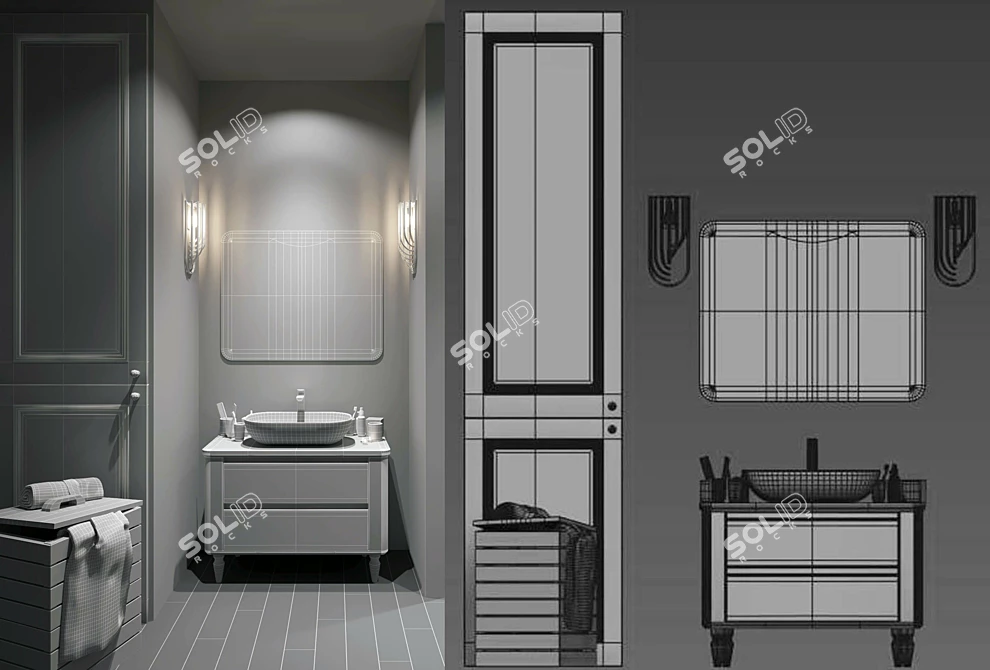 BelBagno Radice 100 Tortora Opaco Bathroom Set 3D model image 3