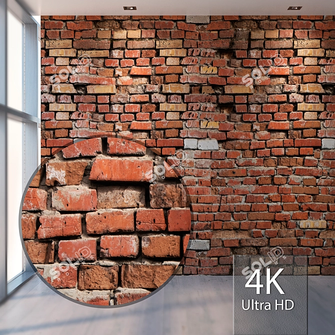 Seamless Brick Texture in 4K 3D model image 1