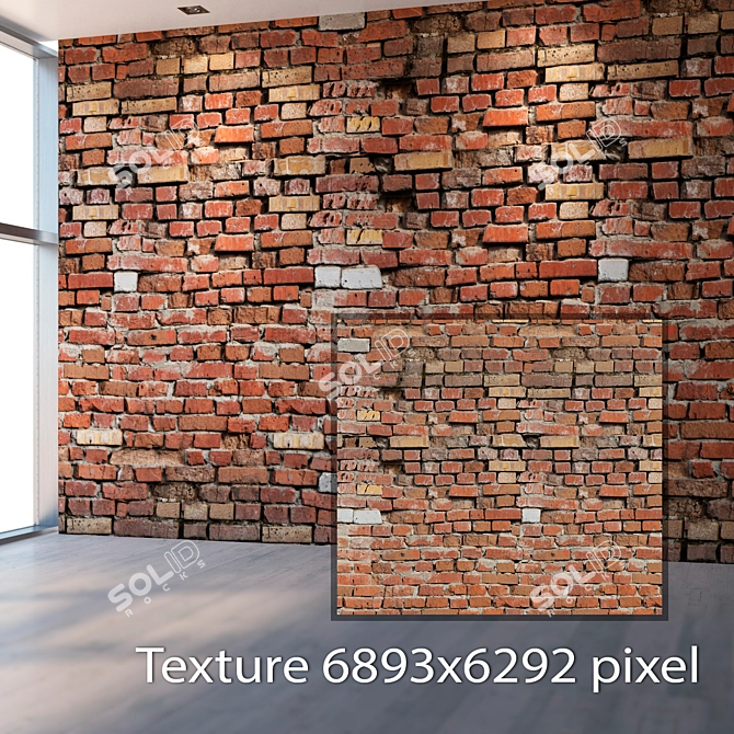 Seamless Brick Texture in 4K 3D model image 2