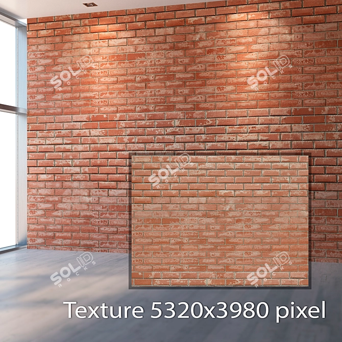 Seamless Brick 4K Texture 3D model image 2