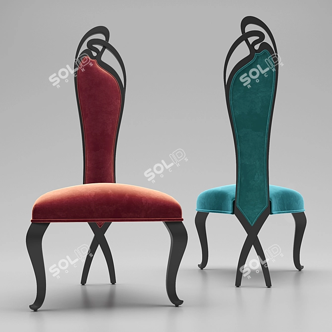 Elegant Evita Dining Chair 3D model image 1