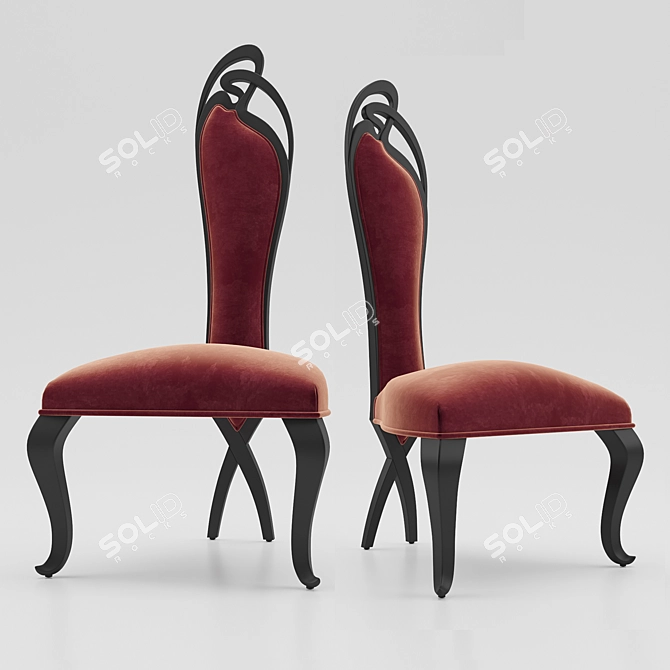 Elegant Evita Dining Chair 3D model image 2