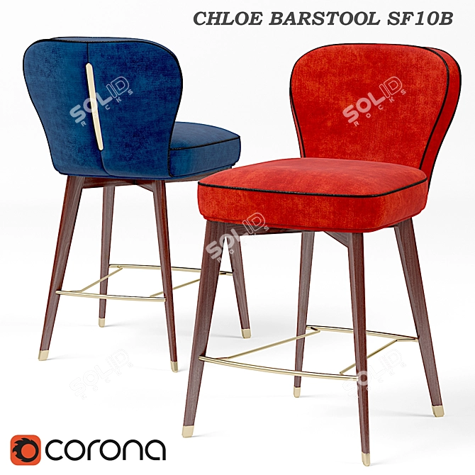 Chloe Barstool - Elegant and Modern High Stool 3D model image 1