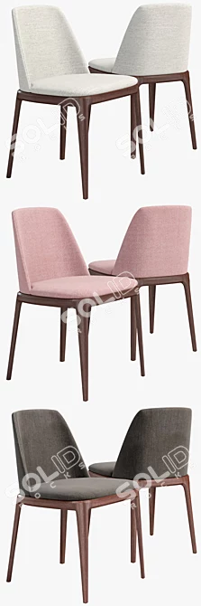 Elegant Poliform Grace Chair 3D model image 2