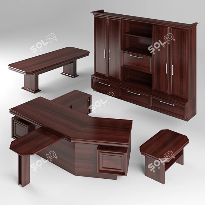 Executive Director's Furniture Set 3D model image 1