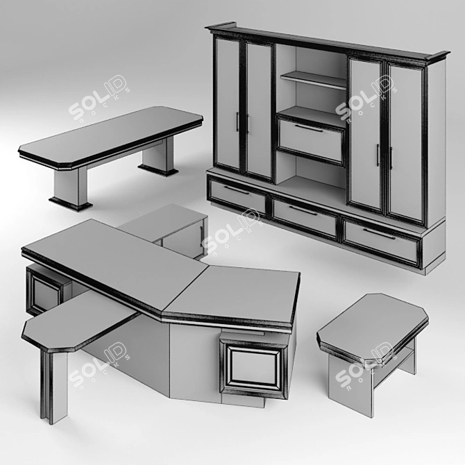 Executive Director's Furniture Set 3D model image 2