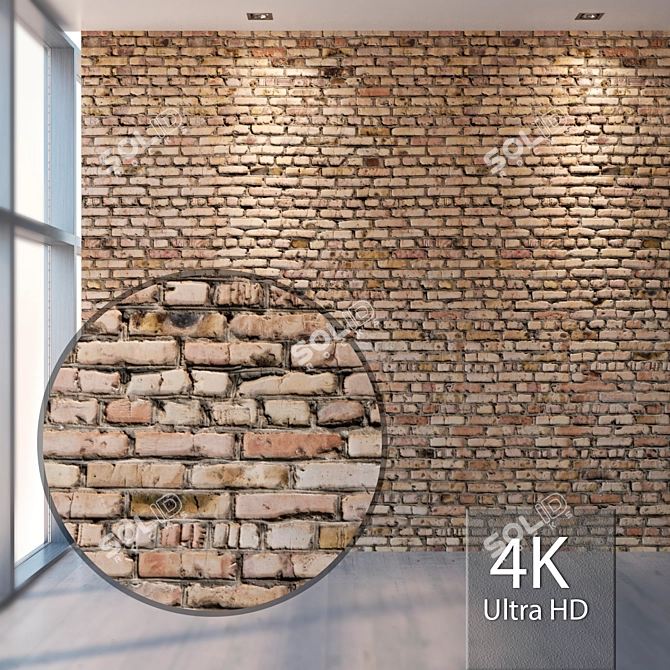 Seamless Brick Texture in 4K 3D model image 1