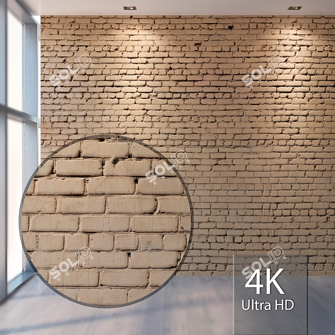 Seamless Brick Texture 4K 3D model image 1