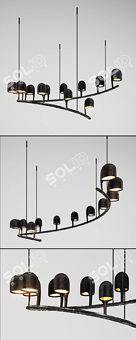 Spiral Elegance: Stunning Chandelier 3D model image 2