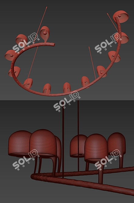 Spiral Elegance: Stunning Chandelier 3D model image 3