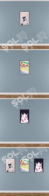 Artful Wall Paintings Set No. 626 3D model image 3