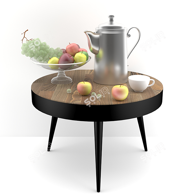 Title: Vintage Coffee Pot Decor Set 3D model image 1