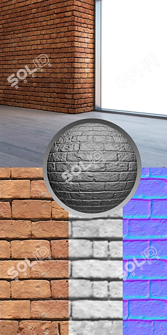 Seamless 4K Brick Texture 3D model image 3