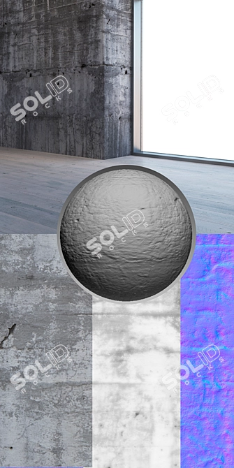 Seamless Concrete Wall Texture 3D model image 3