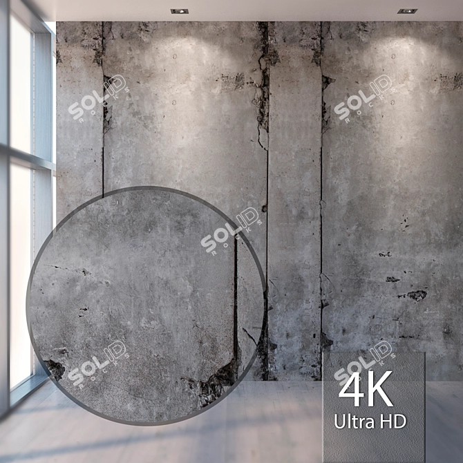 Seamless Concrete Wall Texture 3D model image 1