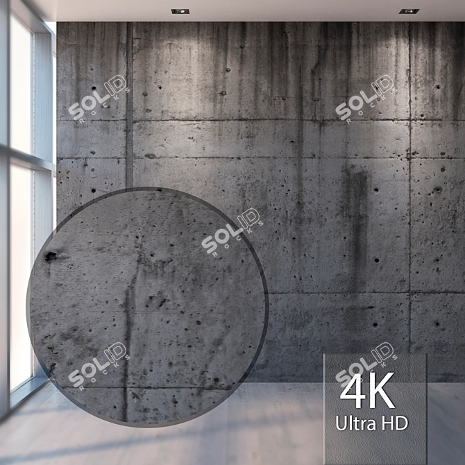 Seamless Concrete Texture Set 3D model image 1