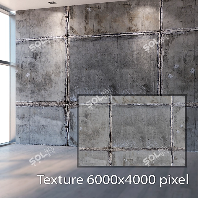 Seamless Concrete Wall Texture 3D model image 2