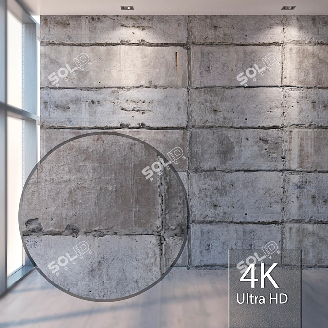 Seamless Concrete Wall Texture 3D model image 1