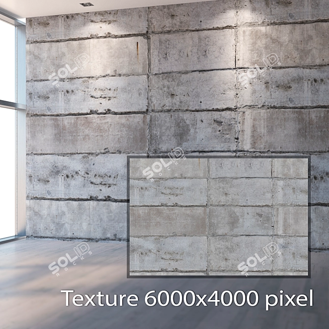 Seamless Concrete Wall Texture 3D model image 2