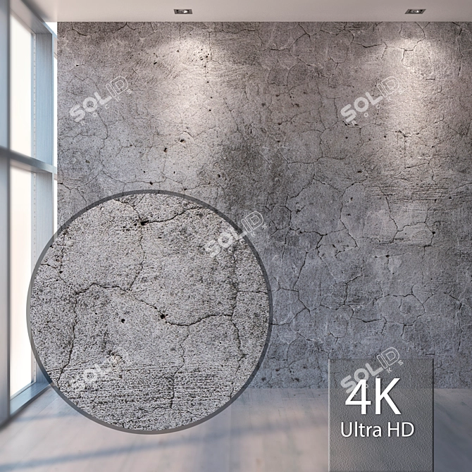 Seamless Concrete Wall Texture 3D model image 1