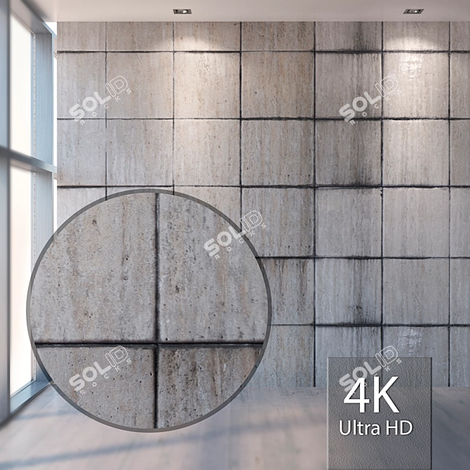 Seamless Concrete Wall Texture 3D model image 1