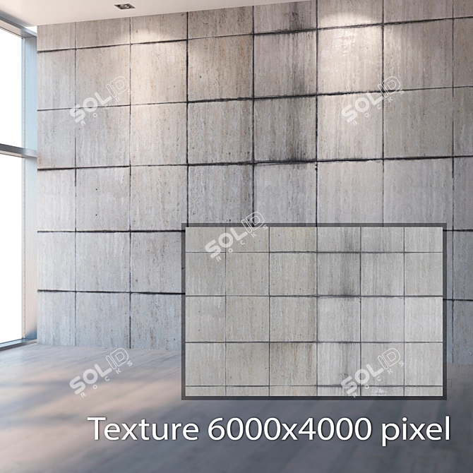 Seamless Concrete Wall Texture 3D model image 2