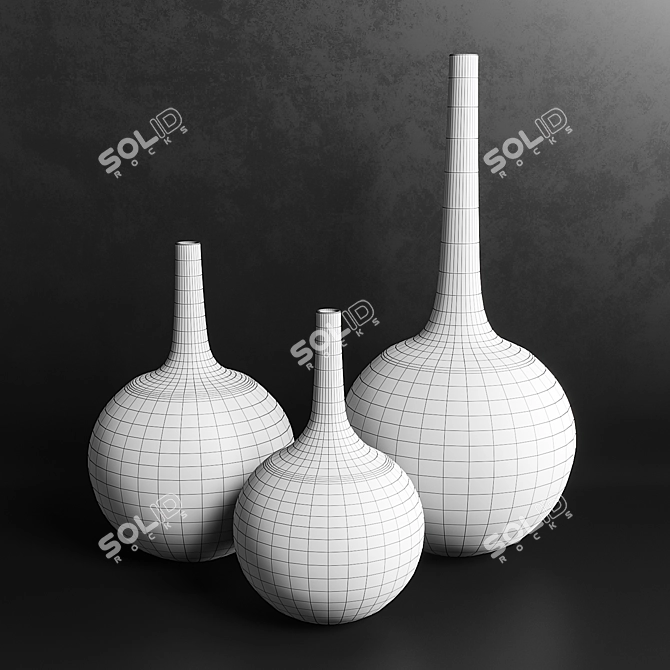 Modern Decorative Vases Set 3D model image 2