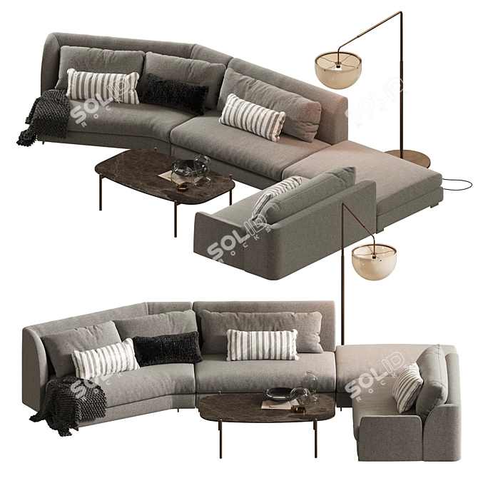 Modern Elegance: CTS Salotti Bloom 3D model image 2