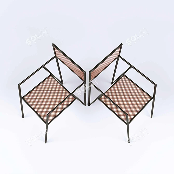 Metal Mesh Chair 3D model image 1