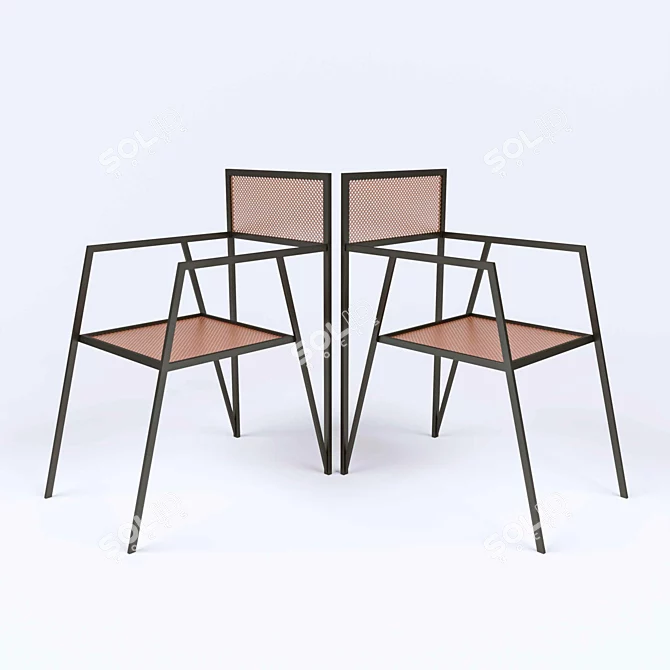 Metal Mesh Chair 3D model image 2