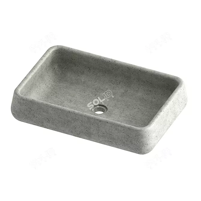 Sleek Concrete Basin 3D model image 1