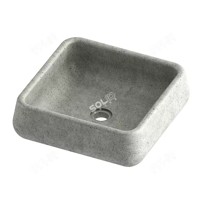 Sleek Concrete Basin 3D model image 1