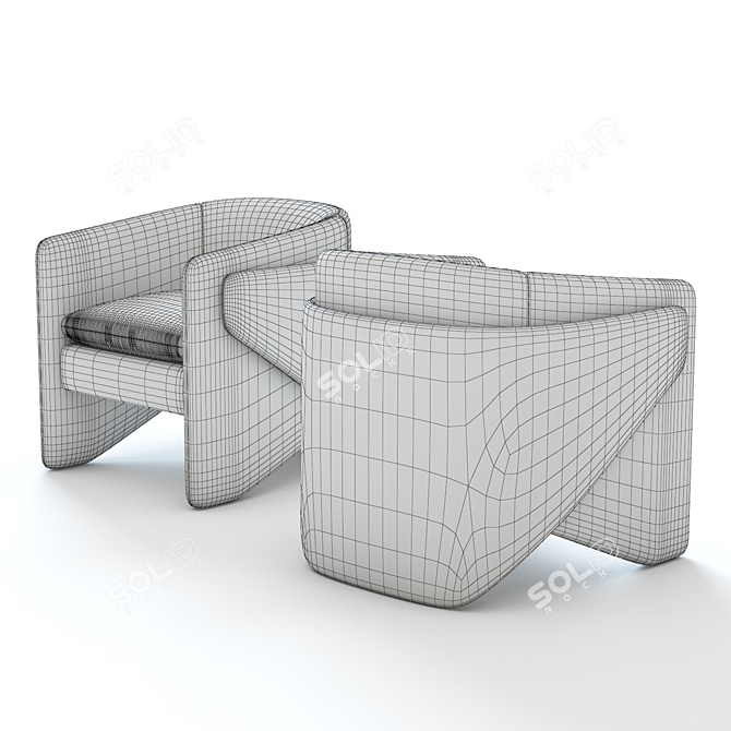 West Elm Thea Chair: High-quality 3D Model 3D model image 2