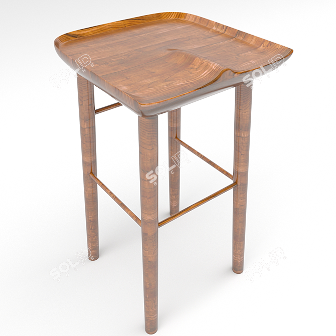Sleek Bar Chair- Ideal Dimensions 3D model image 1