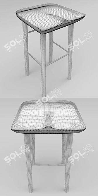 Sleek Bar Chair- Ideal Dimensions 3D model image 3