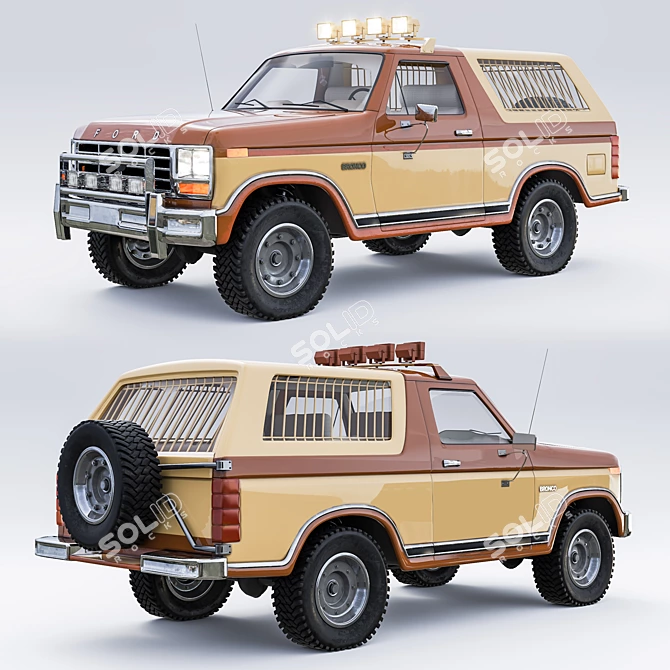 Vintage Ford Bronco 1985: Unleash Your Wild Side 3D model image 1