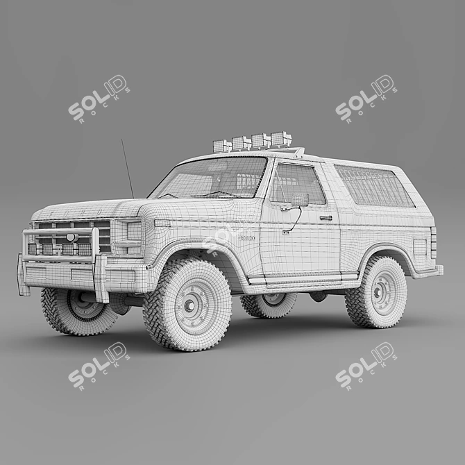 Vintage Ford Bronco 1985: Unleash Your Wild Side 3D model image 2