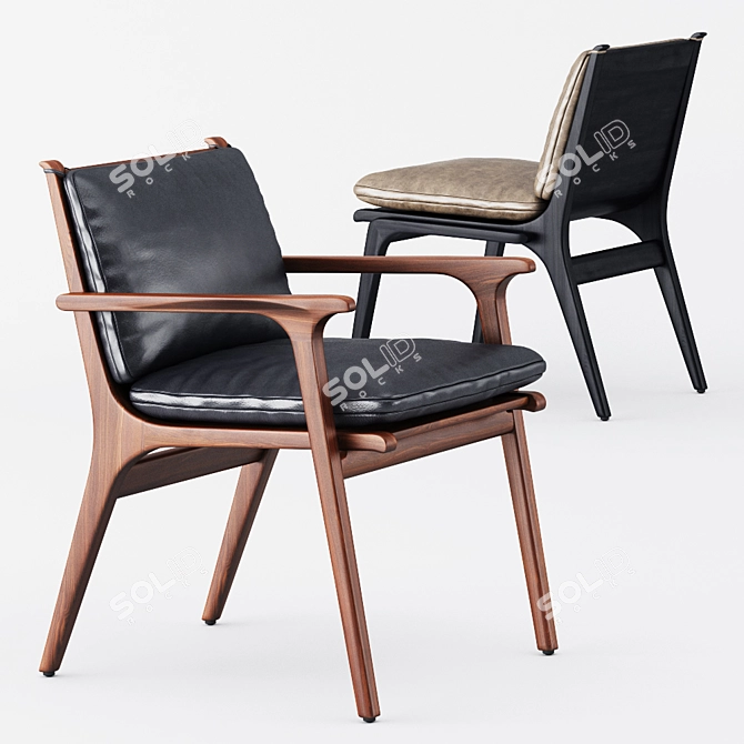 Ren Dining Armchair: Stellar Works, Space Copenhagen Design 3D model image 1