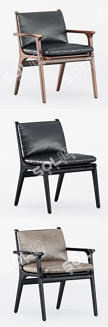 Ren Dining Armchair: Stellar Works, Space Copenhagen Design 3D model image 2