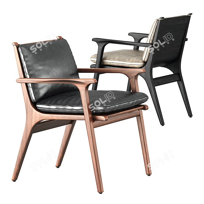 Ren Dining Armchair: Stellar Works, Space Copenhagen Design 3D model image 4