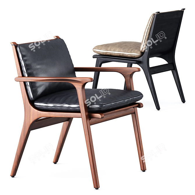 Ren Dining Armchair: Stellar Works, Space Copenhagen Design 3D model image 5