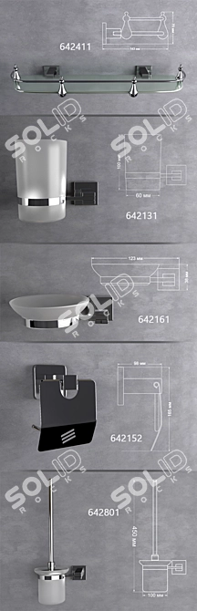 Newarc Idea Bathroom Accessories Set 3D model image 2