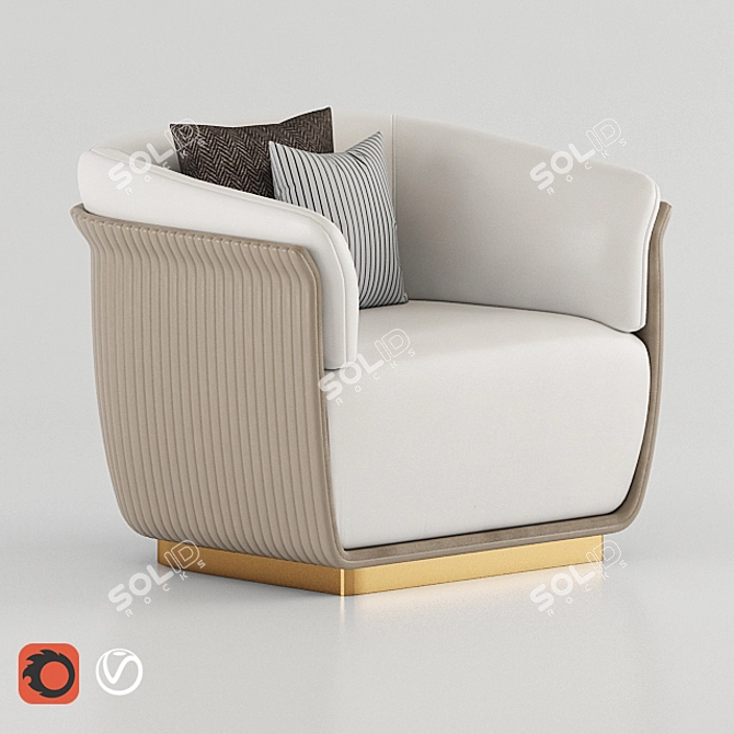 Elegant Allure Armchair 3D model image 1