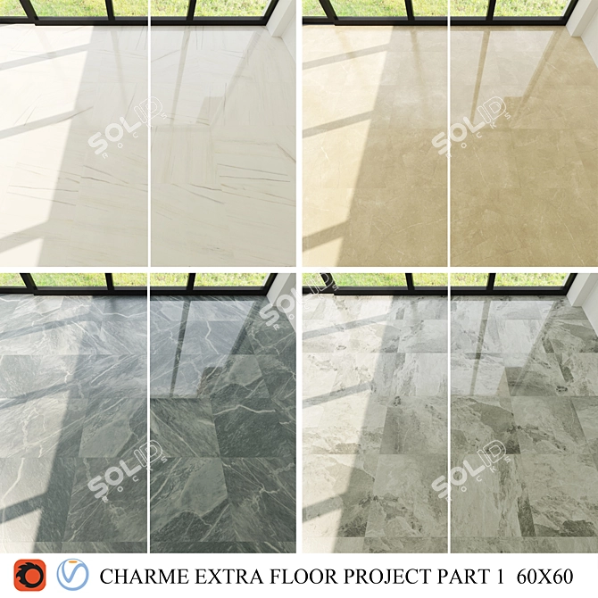 Italon Charme Extra Floor: Elegant Ceramic Collection 3D model image 1