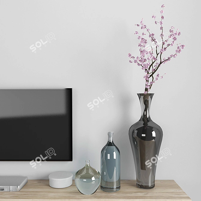 Stylish TV Stand Set 3D model image 2