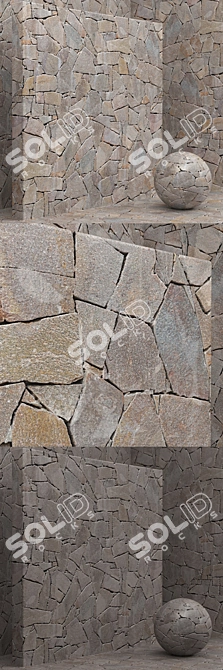 Seamless Stone Panel Set 3D model image 2