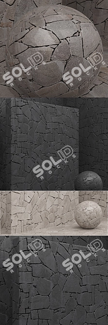 Seamless Stone Panel Set 3D model image 3