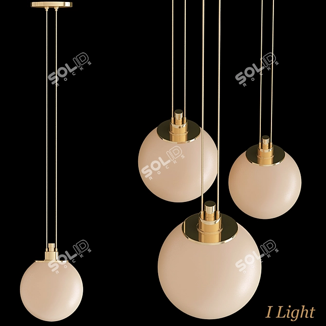 Gras Glass Ball Pendant Light 3D model image 1