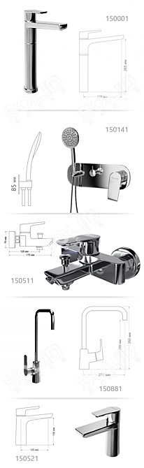 NEWARC Faucet Series 3D model image 2