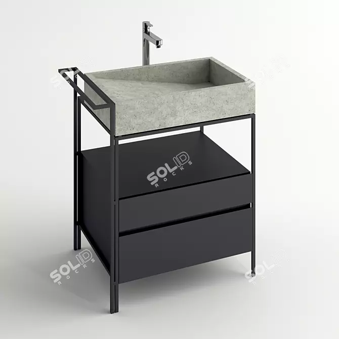 Tangible Design Concrete Sink Set 3D model image 1